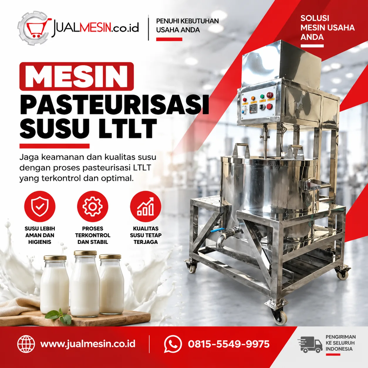 Mesin Pasteurisasi Susu LTLT