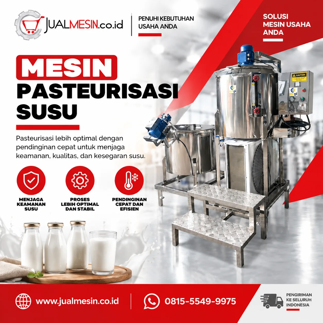 Mesin Pasteurisasi Susu dengan Pendinginan Cepat
