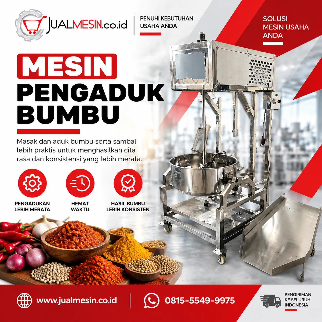 Mesin Pengaduk dan Pemasak Bumbu & Sambal