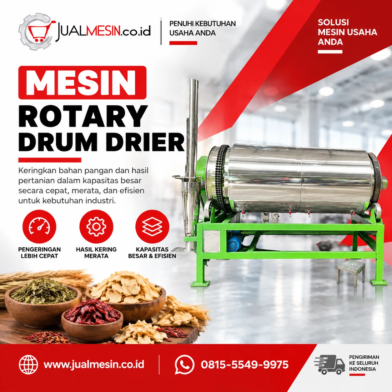 Mesin Rotary Drum Drier