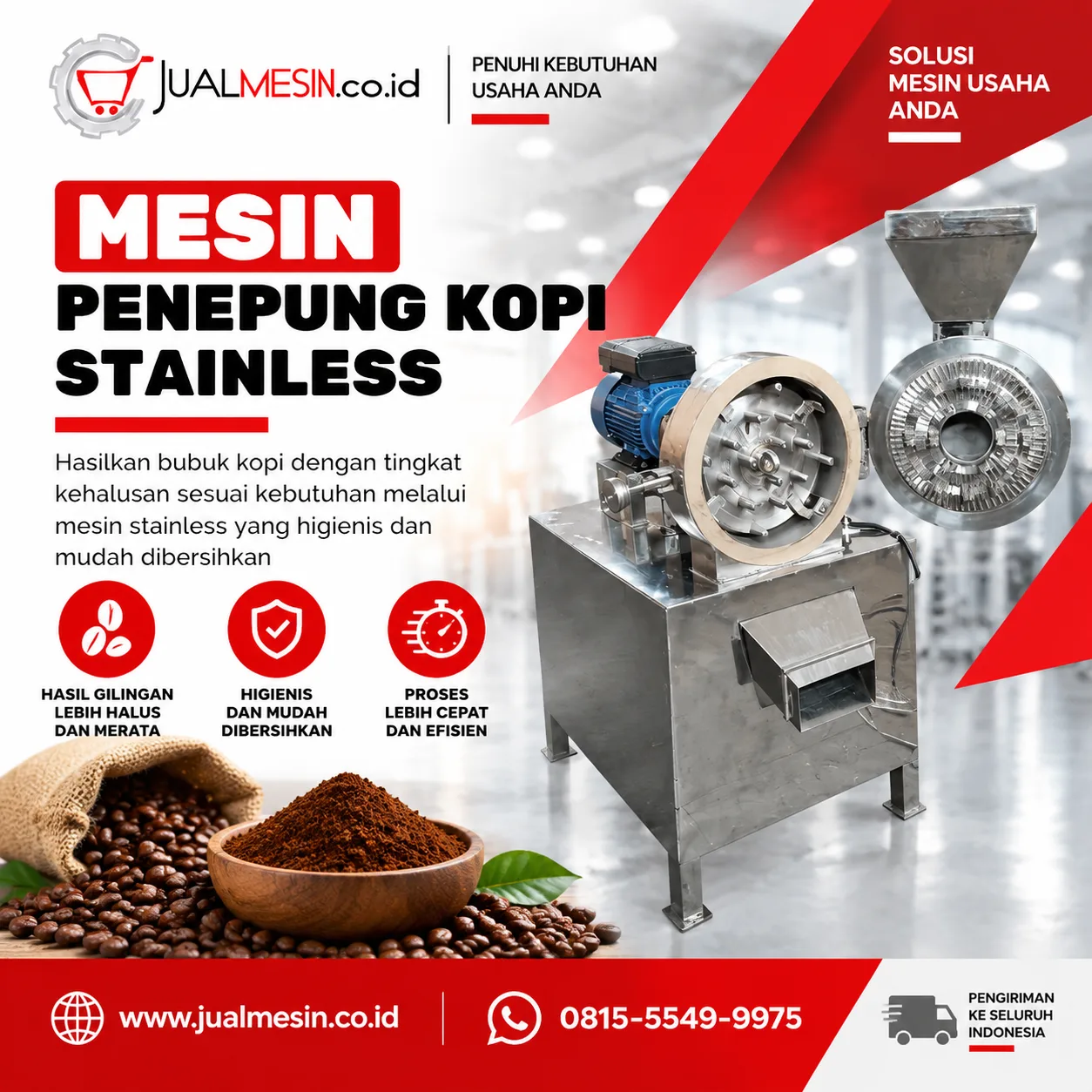 Mesin Penepung Kopi Stainless