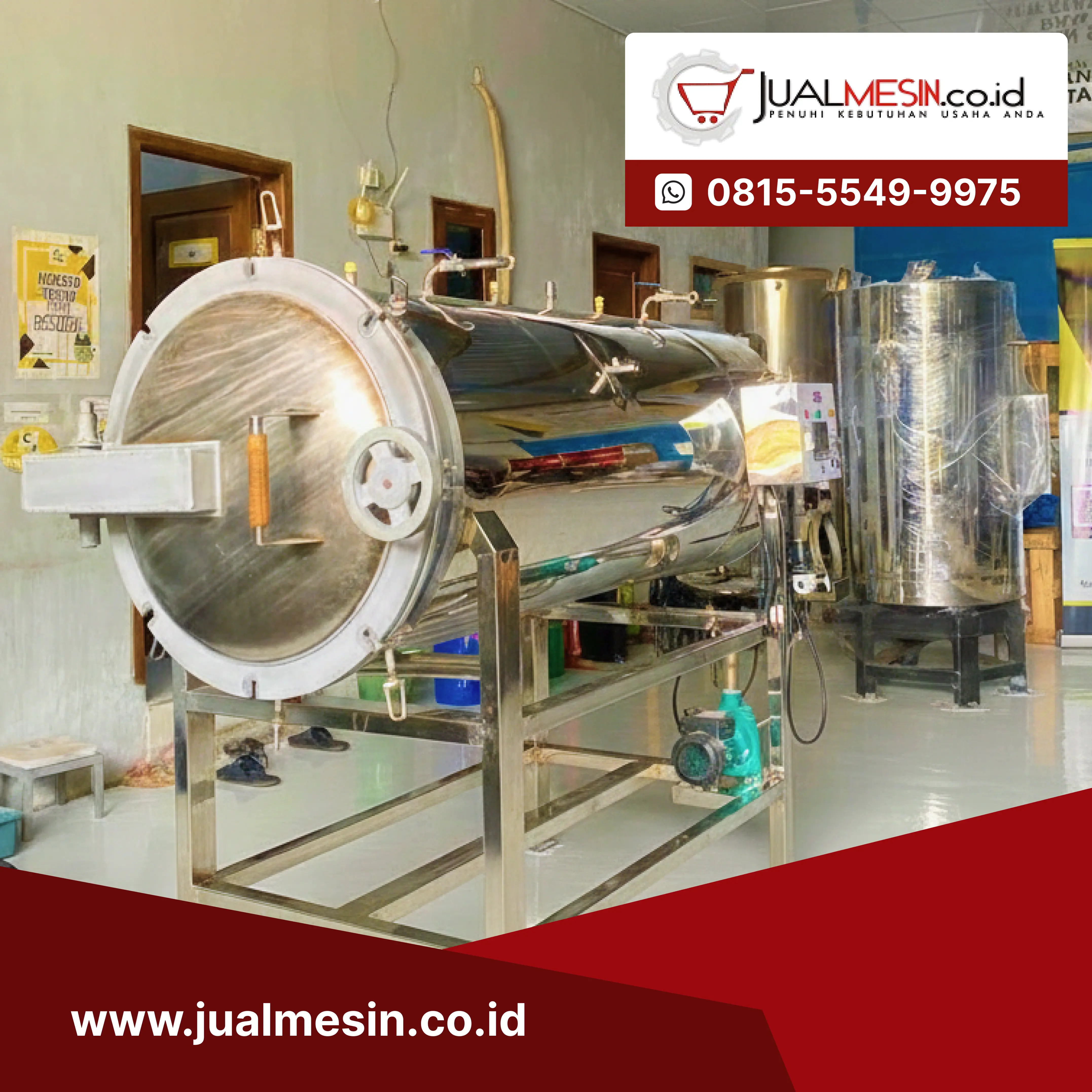Mini Retort Steam Overpressure dengan Mini Boiler