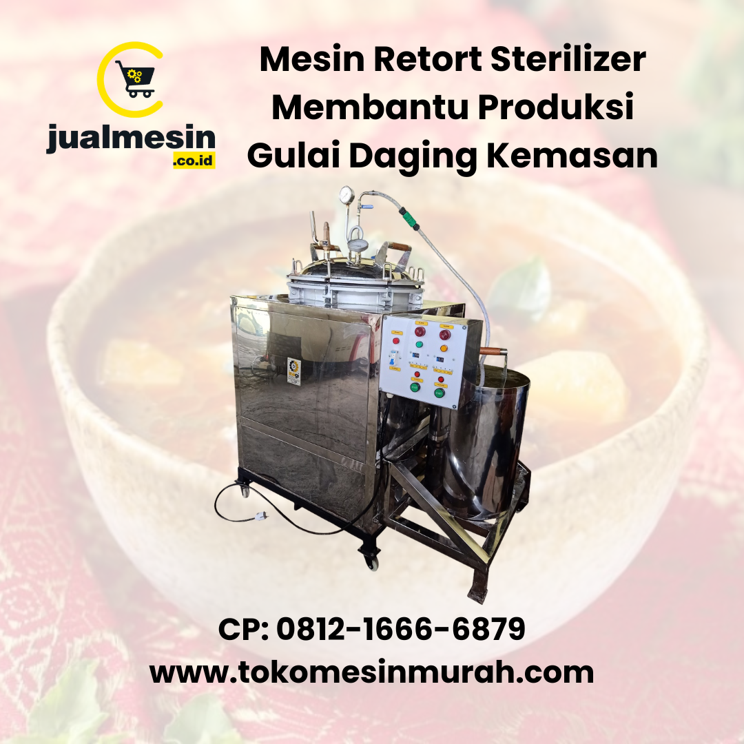 Mesin Retort Sterilizer Membantu Produksi Gulai Daging Kemasan